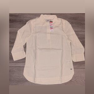 Vineyard Vines Size XS Cotton Linen Lucaya Tunic 3/4 Sl New W/ Tags White